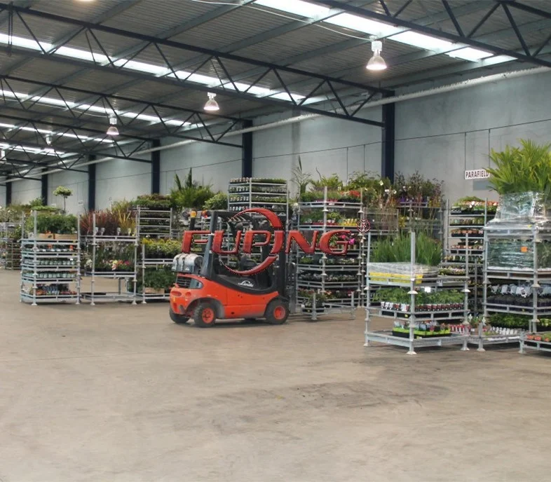 
Potted plant metal rack for exhibition or flower market, standing flower pot rack 