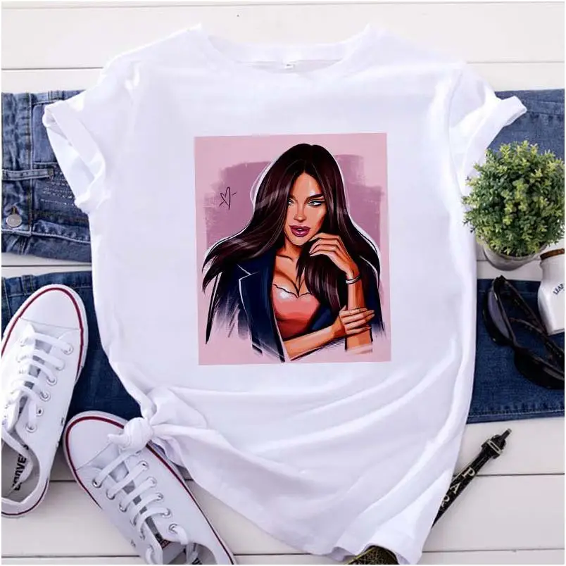 Hemp Polyester Spandex Tactical Oem Slim Blue All Over Print Clothes Solid Korean T-Shirt For Women