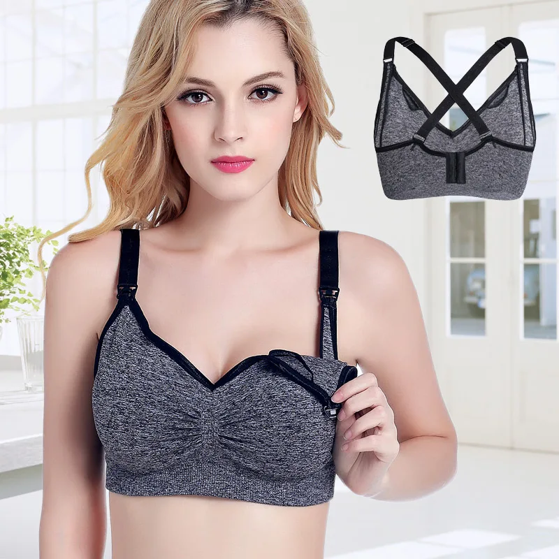 Seamless pregnant women gather comfortably breastfeeding during pregnancy fashion nursing bra