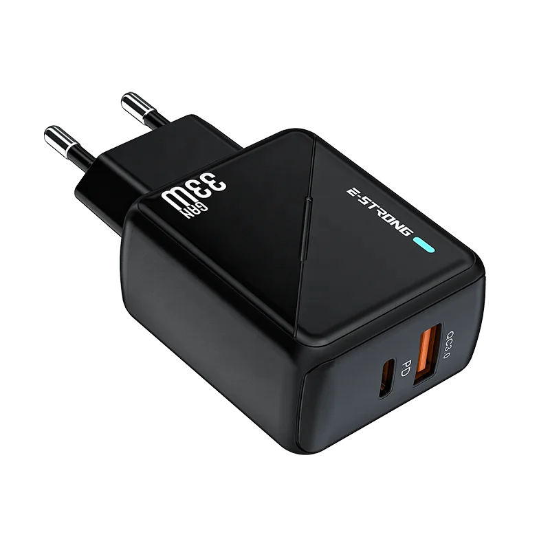 PPS GaN Charger USB C Wall Charger Dual Port 33W 22.5W AC Adapter Portable Travel Charger for Mobile Phone Tablet