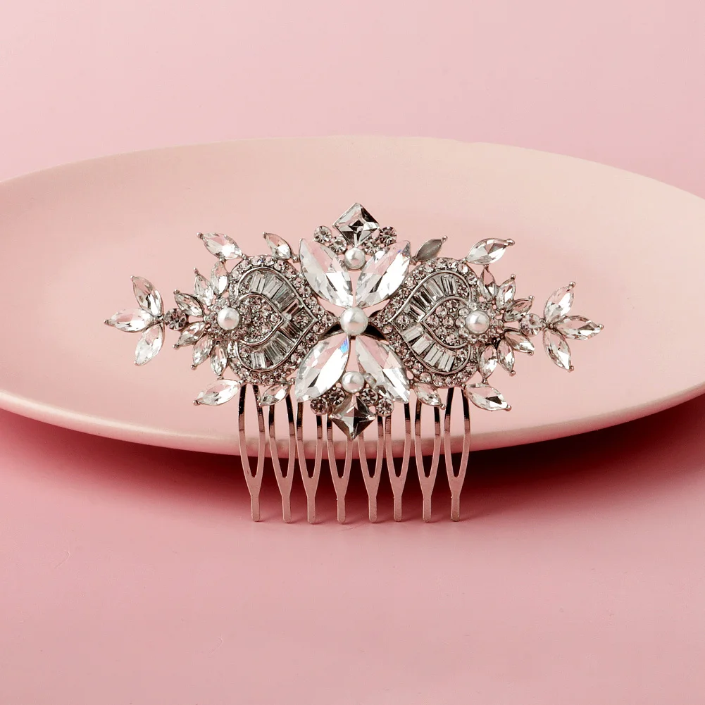 Luxury Horse Eye Rhinestone Crystal Bridal Hair Comb Retro Totem Luxury Jewelry Wedding Bridal Hair Accessories