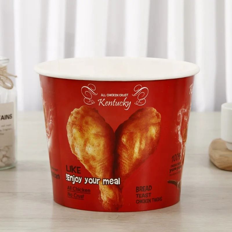 The whole family bucket fixed with lid disposable fried chicken paper bucket KFC burger lobster chicken wings bucket box