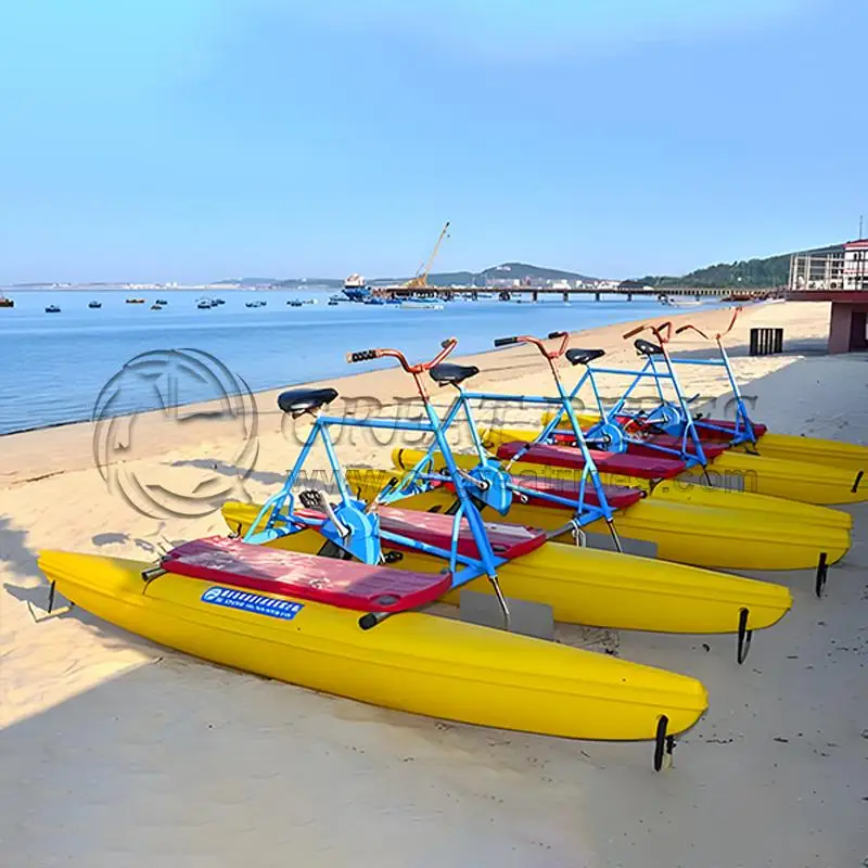 Outdoor Water Bike LLDPE Aluminium Alloy Material Water Pedal Bicycle Lake Play Equipment