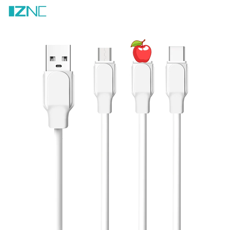 China wholesale micro usb fast charging mobile phone cable 3 in 1 for lightning