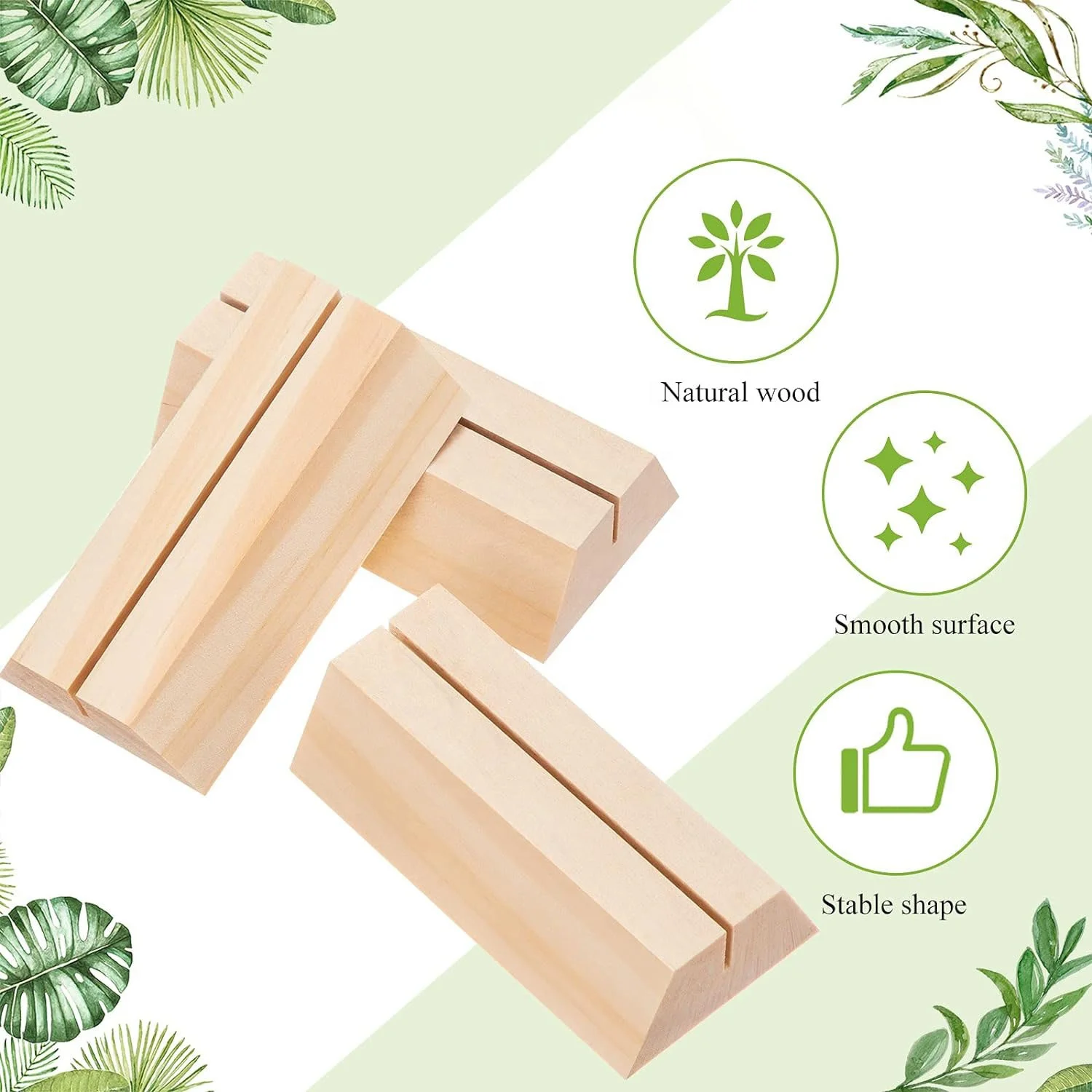 Wood Place Card Holders Wooden Table Number Holder Sign Support Stands for Name Card for Wedding Birthday Party