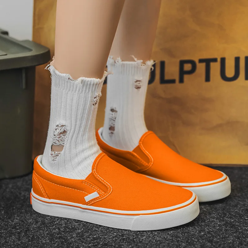 Парная парусиновая обувь, Вулканизированная обувь, Корейская версия, эластичная и нескользящая обувь, Вулканизированная обувь