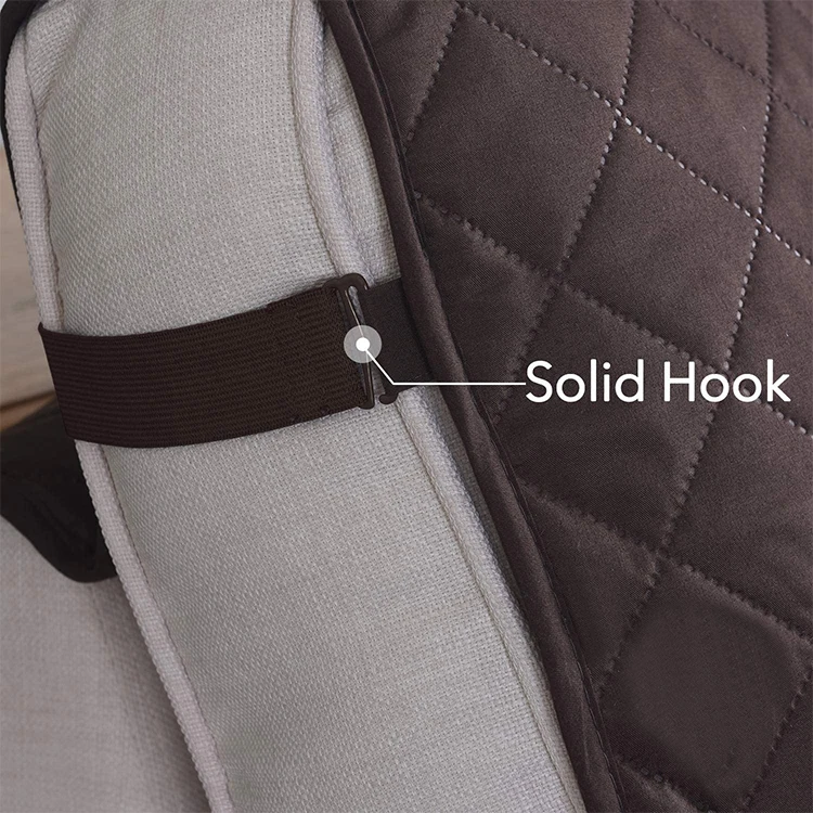 Custom reversible elastic strap sofa cover 3 cushion  couch cover for living room