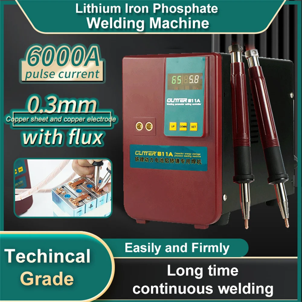 Phosphate Iron Lithium Power Battery Cylinder Battery Welder 36KW 6000A 0.3mm Copper Welding Machine