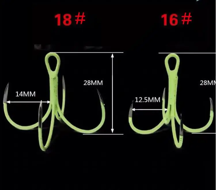 In stock 16# 18# Quadruple Squid Octopus Hooks Sea Hook Jig Assist Fourfold Luminous Fishing Hook