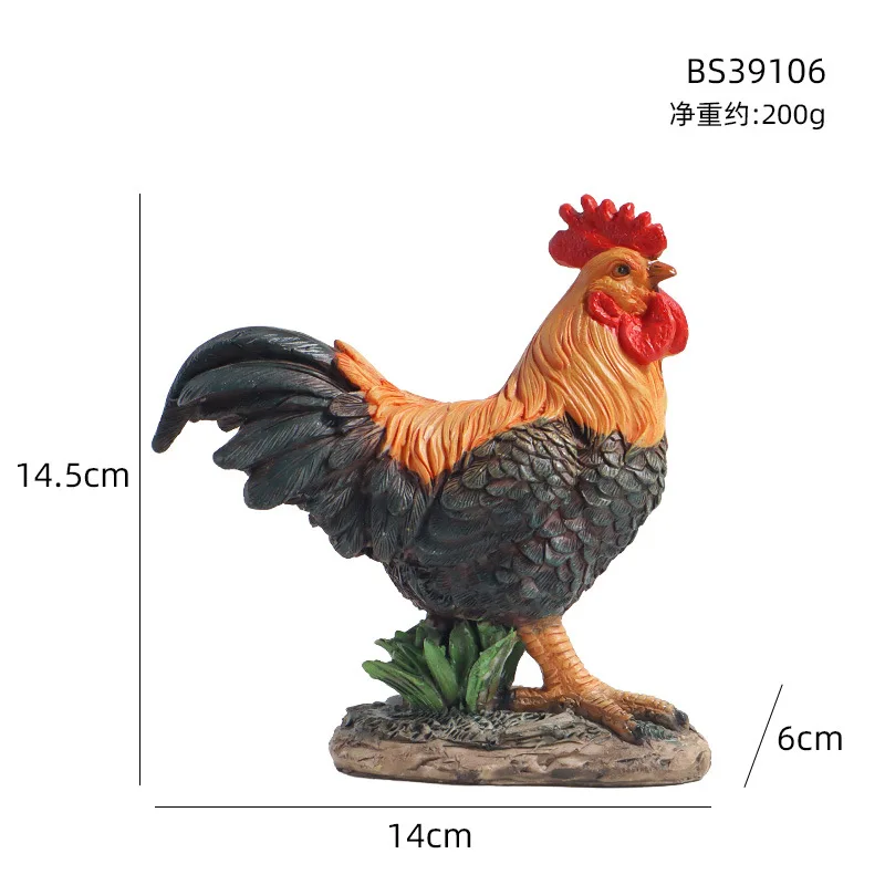 Custom American Animal statue ornament Resin Rooster Sculpture Custom Farm Garden hen frog bunny Chicken Figurine garden decor