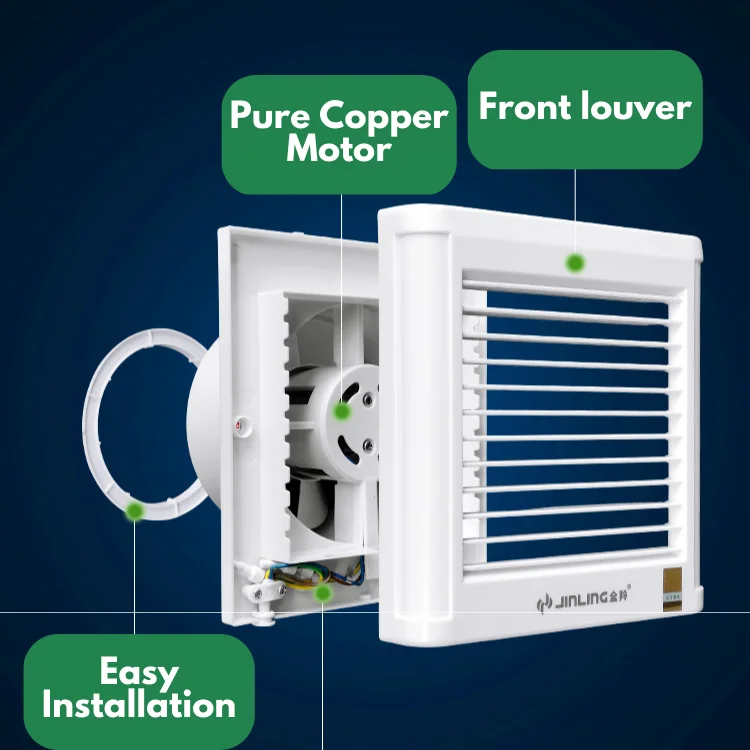 Plastic 4 6 inch Wall Window Glass Mounted Ventilation fan bath room Extractor Fan Exhaust fan