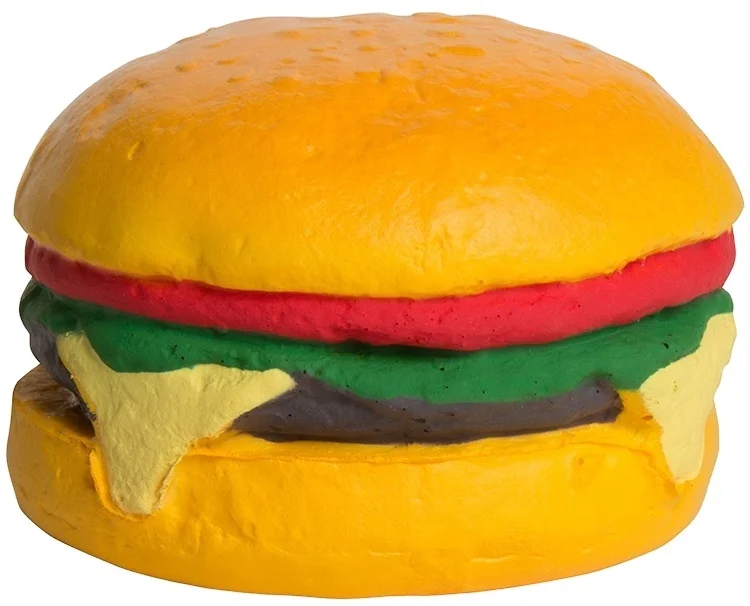 Soft PU foam Hamburger Shape anti stress ball- memory foam stress ball