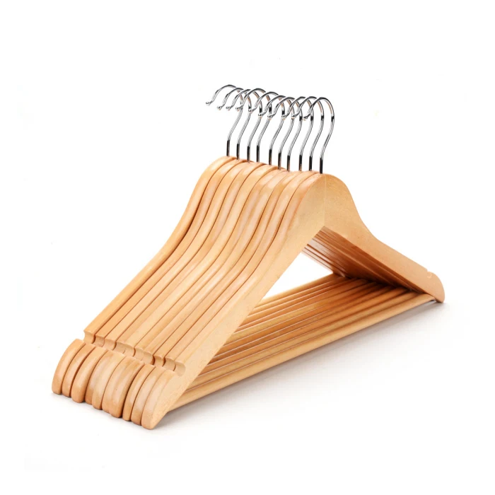 Custom Logo Wood Coat Hangers Manufacturer Custom Cheap Cloth Wooden Hanger for Clothing Store Wood Hangers