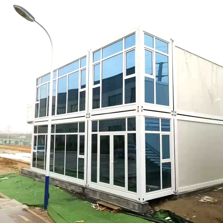 Two Storey Prefab Houses Factory Flat Package 20ft Container House