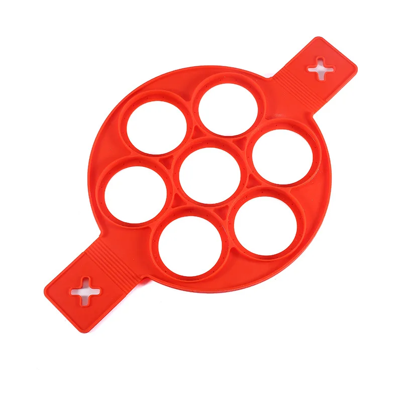 Seven Hole Silicone Cake Mold Water Boiled Egg Mould  For Round Omelet With Handle Seven Hole Pan Omelet Kitchen Gadget