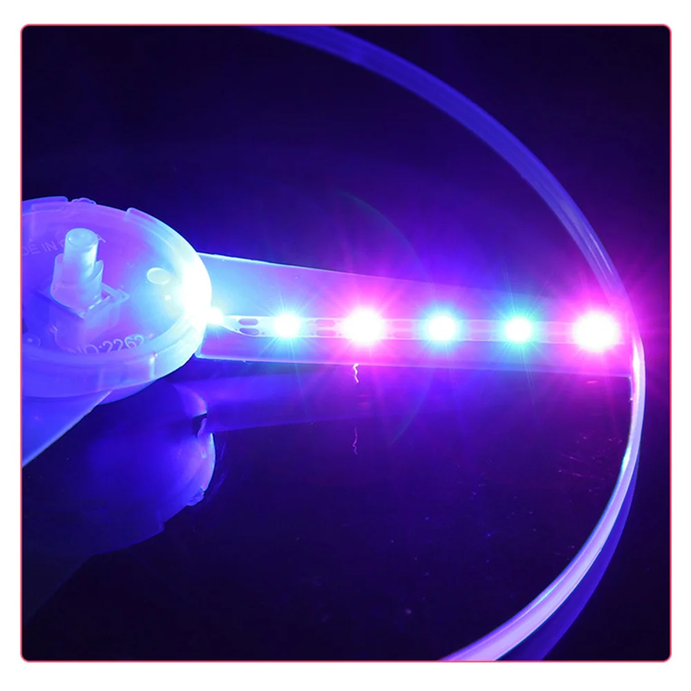 Cheap Outdoor Children Plastic Pull String Stay Wire Led Flashing Light Up Flying Saucer Disc Toy for Neon Party Supplies