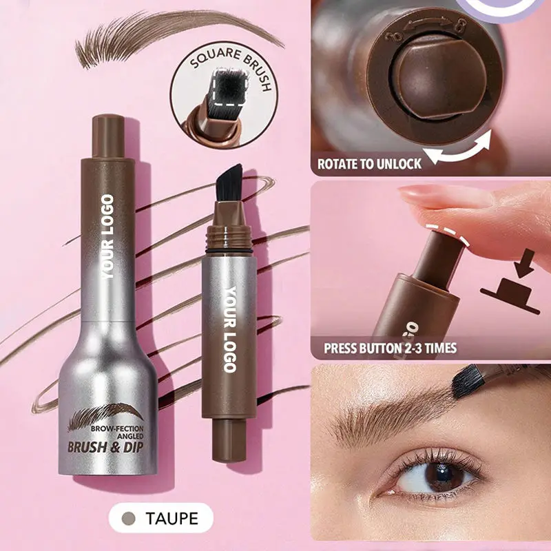 Newest Liquid Eyebrow With Brush Cream Waterproof Long Lasting Brow Gel 4 Colors Eyebrow Pen