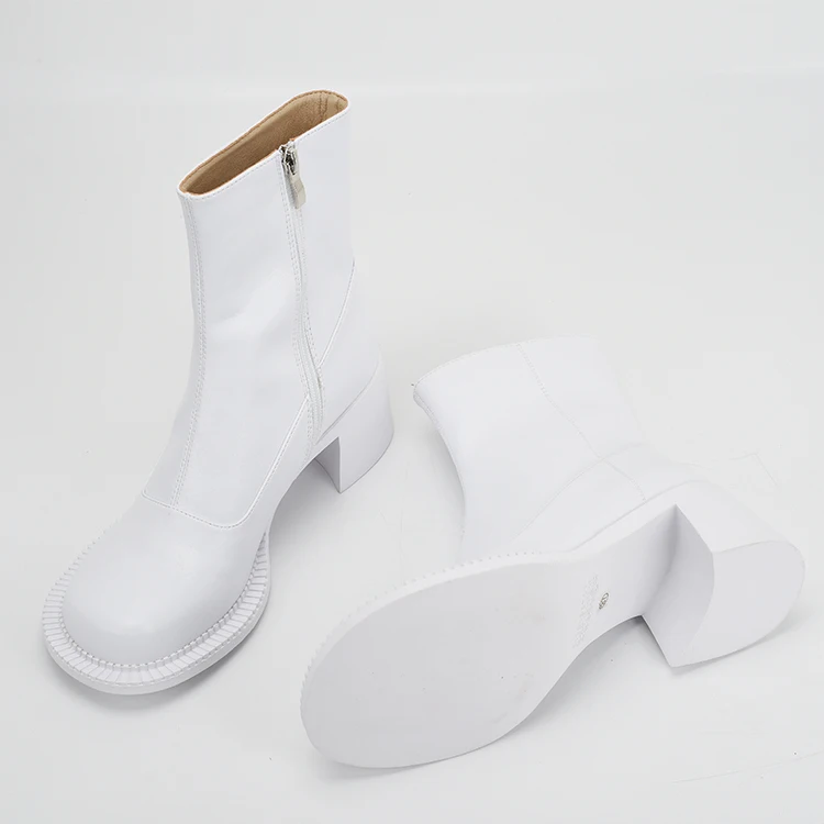 Ladies comfortable chunky heel booties round toe midi boots fashion styles for women