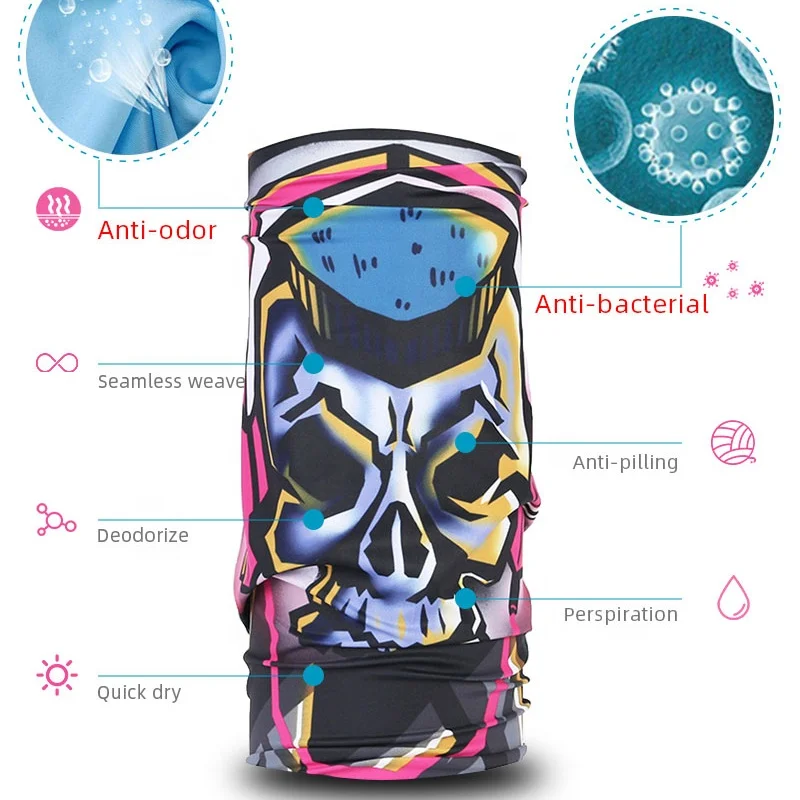 
five men multi-purpose sport magic headwear bandana custom face shield silver ion antibacterial bandana 