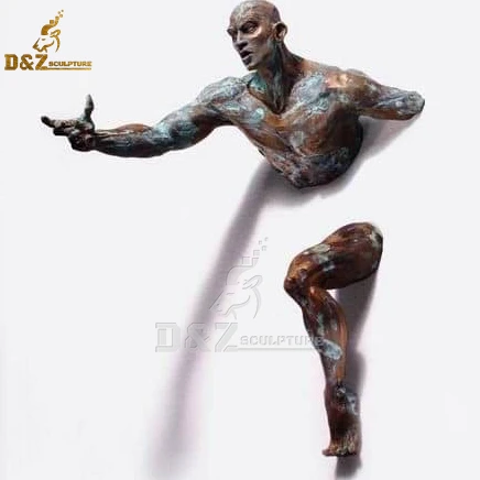 Abstract art bronze matteo pugliese sculpture for home wall statue