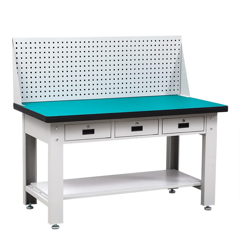 Competitive Price ESD  board heavy duty industrial workbench with drawer and light
