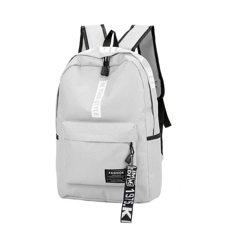 Fashion Fancy Durable 600d Polyester  White Plain School Bags For Printing