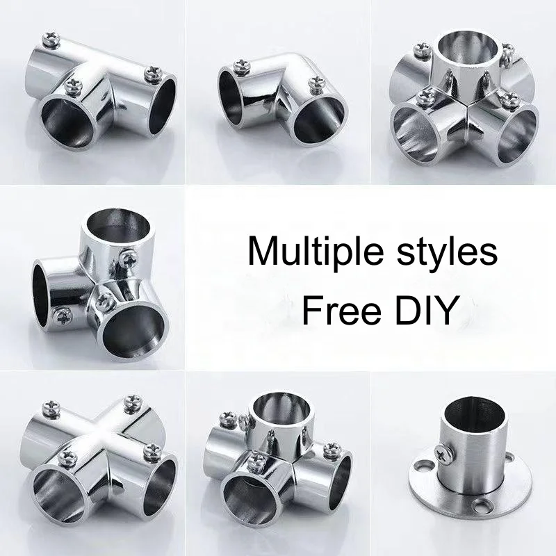 Heavy Duty SS Mirror Polished 90 Degree 3-Way Corner E Hand Rail Fitting Marine Grade for Wardrobe Hardware