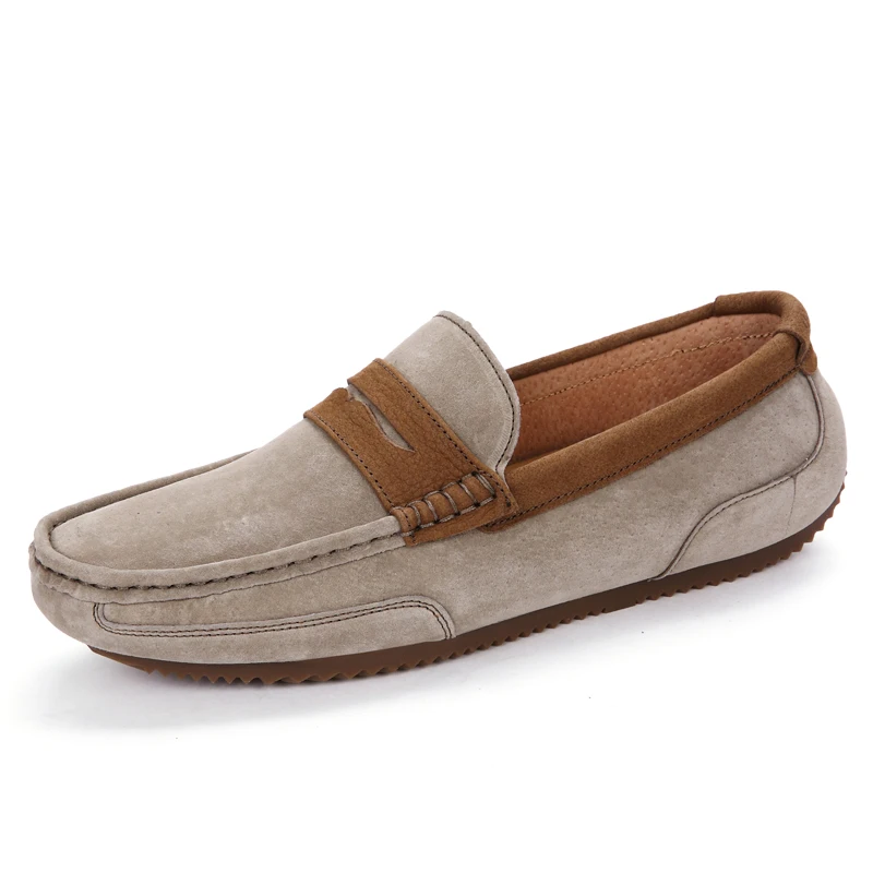 New Leather Fashion Shoes Comfortable Slip Customized Logo Style Color Loafers With Suede