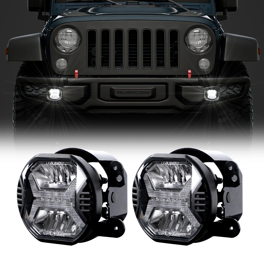 4Inch Round Laser White Car Led Projector Fog Lights Led Daytime Running Light Drl Fog Light