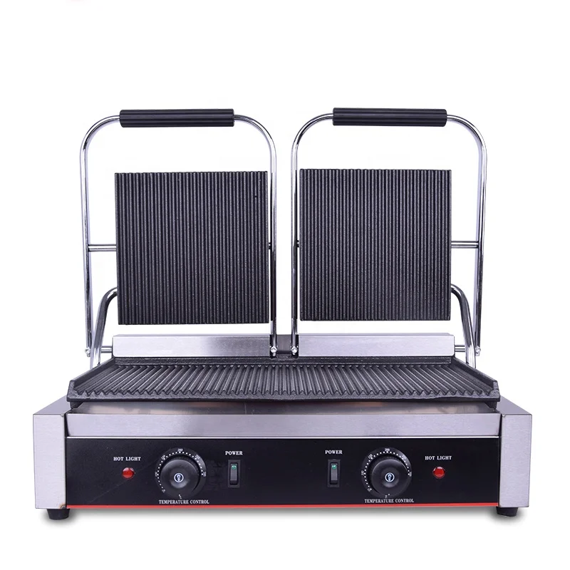  rofessionnel Cast Iron Gas/Electric Sandwich Maker Contact Panini Press