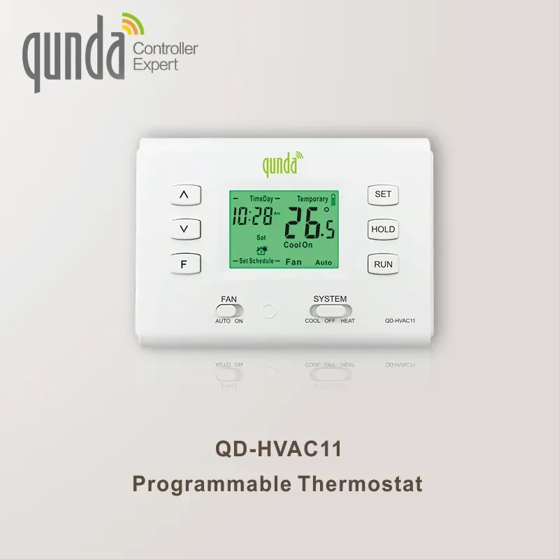 QUNDA QD-HVAC11 24V Or Battery Power Programmable Thermostat System For Central Air Conditioner Control HVAC Electronic Part