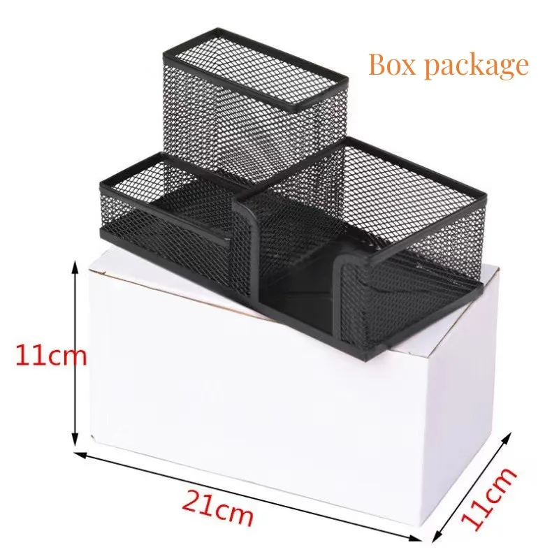 Mesh Pen Holder For Desk Pencil Holder Desk Organizer Office Supplies With Sticky Notes Holder For Office School Home 3 Compart