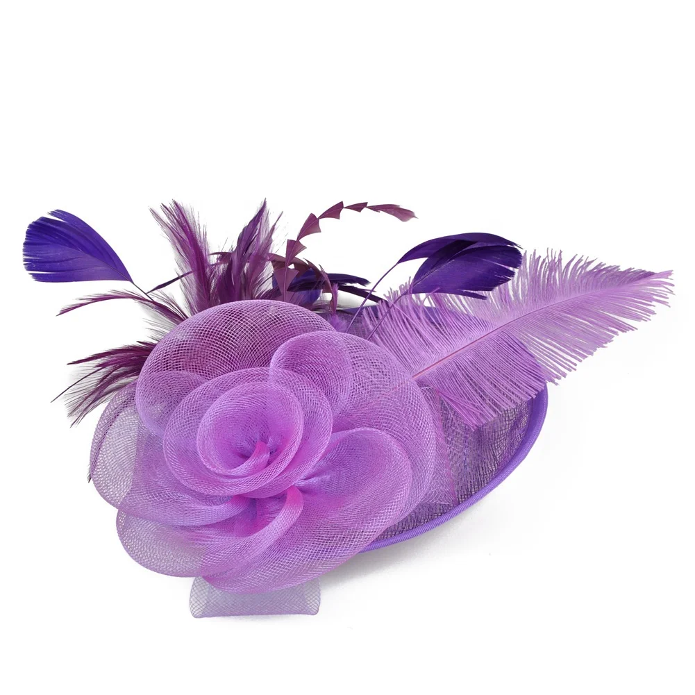 2024 Fashion Western-Style Feather Party Ladies Fascinator Church Wedding Hats For Women Dress Wholesale