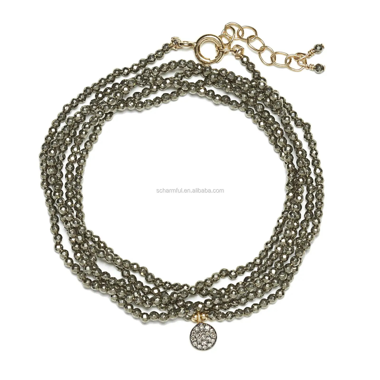 NS2019884 New Layering Crystal Beads Layered 5 Multi Layer Necklaces For Women Coin Medallion