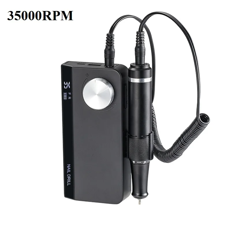Factory Price Professional Portable Wireless E File Electric Nail Drill Machine 35000RPM Gradient for Nail Care