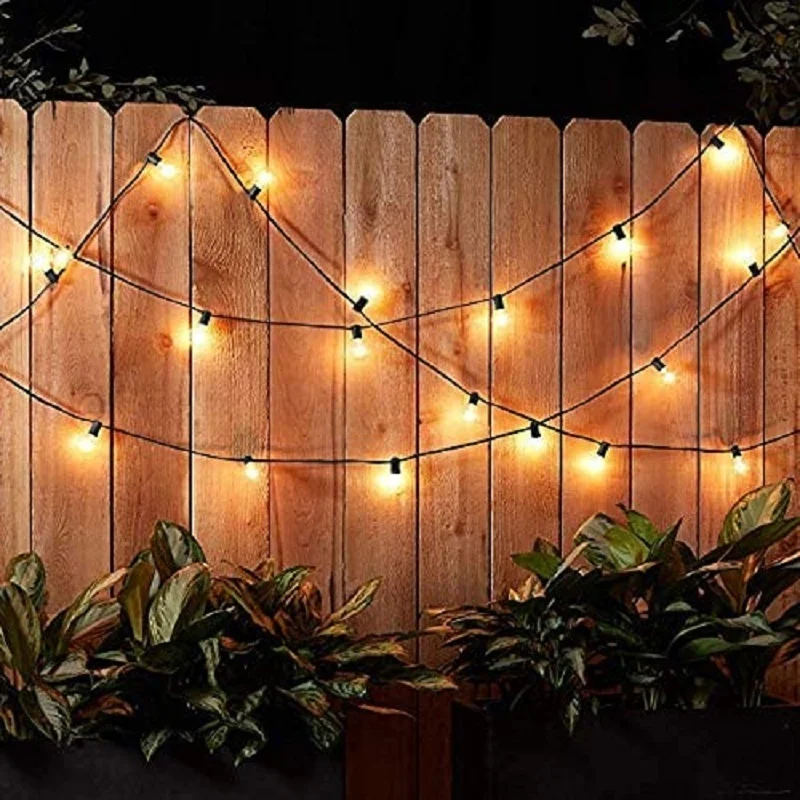 Outdoor Globe String Lights 100 Feet Patio Lights with 104  G40 Bulbs Works for  Commercial Decoration Perfect for Party