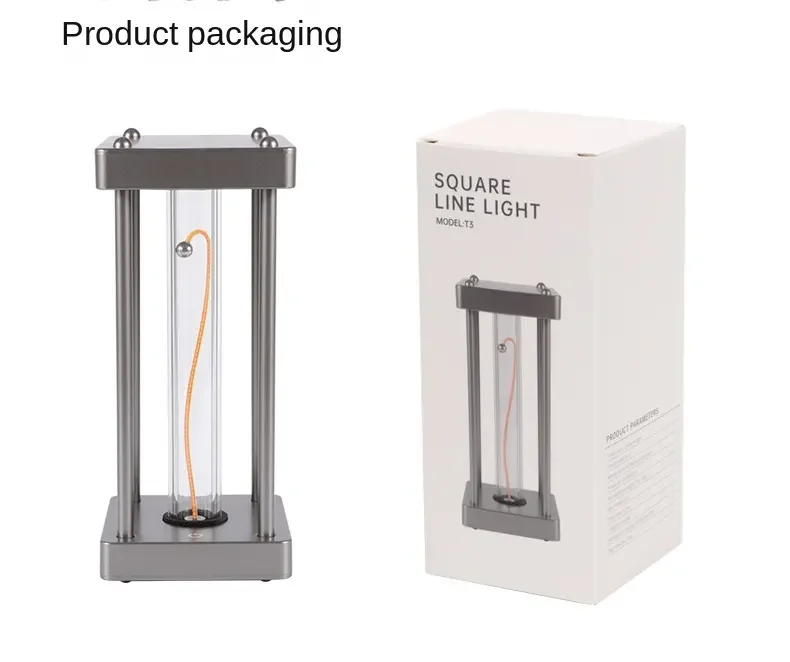 Square Quantum Breathable Creative Brass Night Light Touch LED table lamp Simple rechargeable Decorative Ornaments Bedroom