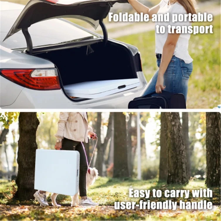 portable outdoor furniture 6ft foldable garden table white plastic  rectangular dinning camping folding table for events