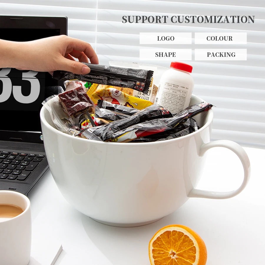 Super large capacity 5L ceramic cup Creative home office snack storage Multi-functional fruit bucket personality custom mug