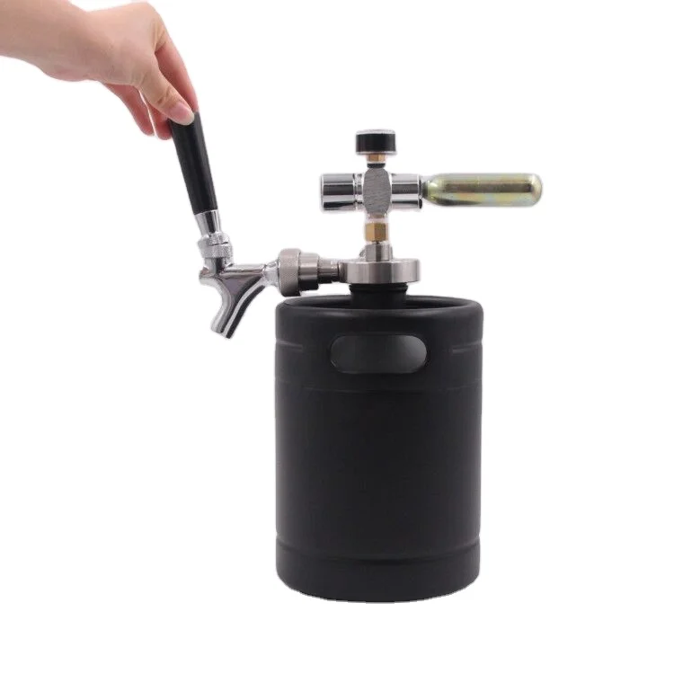 Stainless Steel Beer Growler Mini Keg Dispenser Portable Kegerator Kit Pressurized Growler Tap System