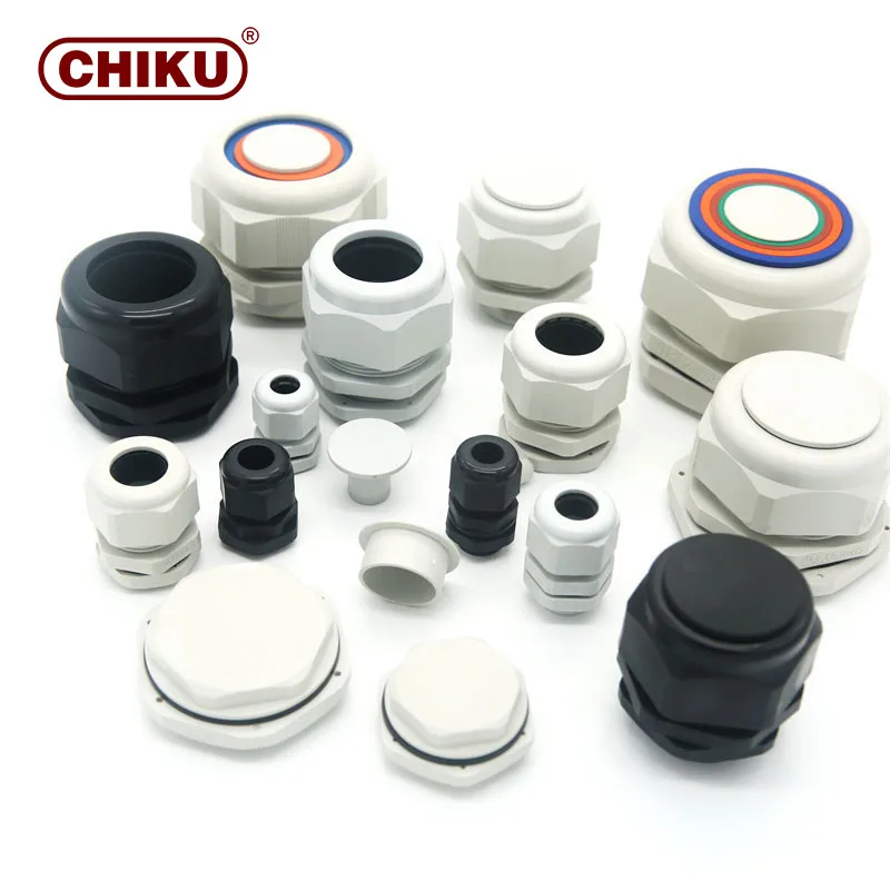 Electrical Rubber Gland Seal Multiple Holes Waterproof Plastic Nylon Cable Gland Size Chart IP68 PG Cable Entry Glands