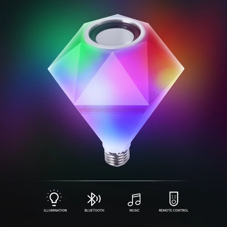Smart Home LED Bulbs Bluetooth Compatible A19 Full Color Changing Light Bulbs with remote