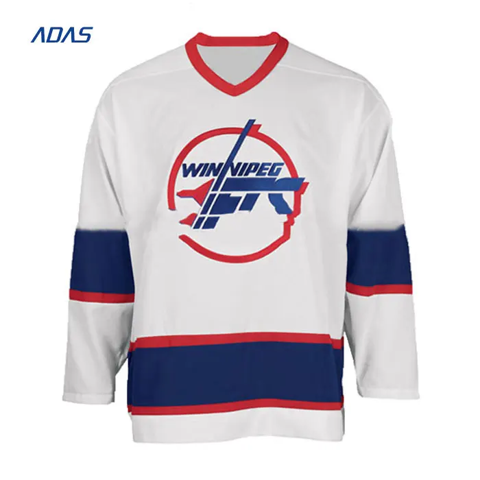 Plain Cut And Sew Applique Ice Hockey Jersey, Tackle Twill Hockey Jersey