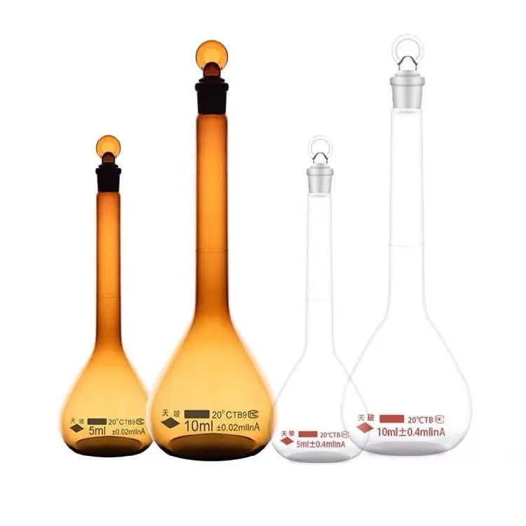 Оптовая продажа, прозрачная Янтарная мерная колба, стеклянная мерная колба