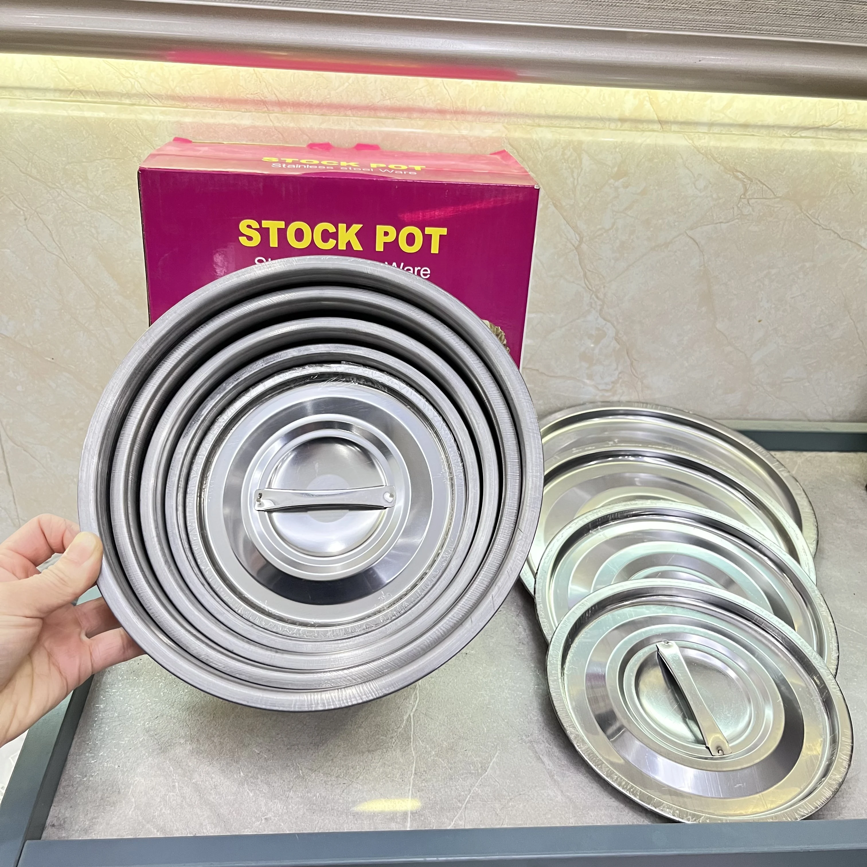 5pcs Cooking Pots and Pans Cookware Set  S410 Stainless Steel cookware set Modern kitchen accessories set