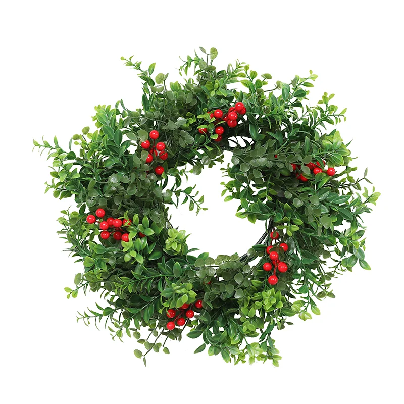 24 Inch Prelit Pine Christmas Wreaths for Front Door Aritificial with Lights for Outdoor Window Table Holiday Decorations