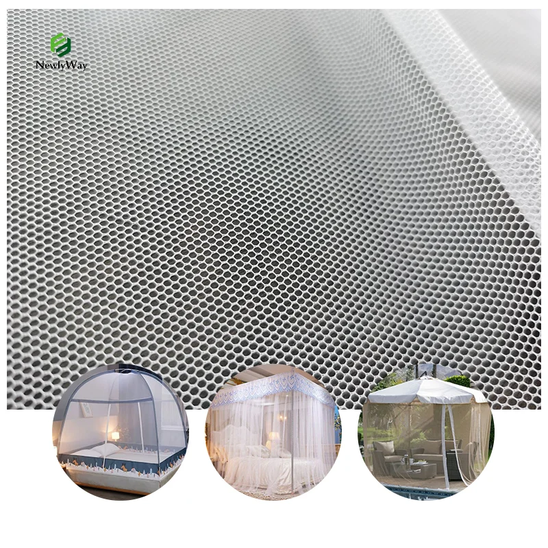 100% Polyester 40D Hexagon Mesh Mosquito Netting Fabric for Mosquito Net Tent Bed Canopy