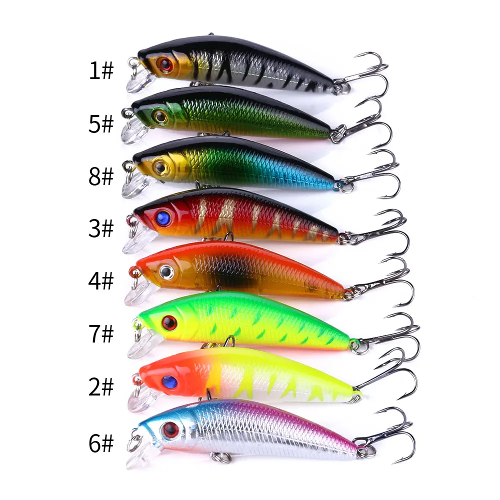 56PCS Mixed Fish Kit Minnow Wobblers Crankbait Hard Bait Tackle Artificial Fishing Lure Set