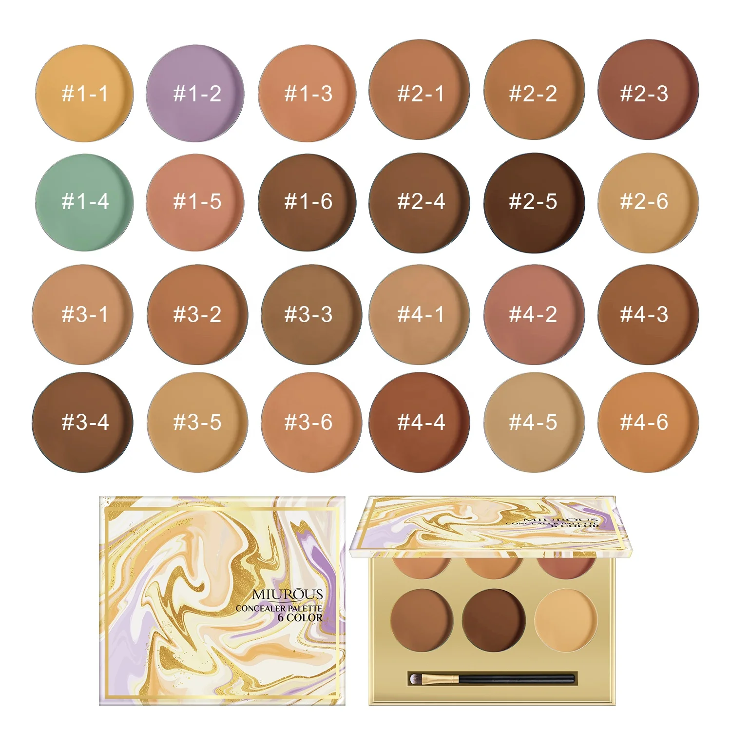 18 Colors Private Label Sweat-resistant Comfortable Wear High-coverage Concealer Pallets For All Skin