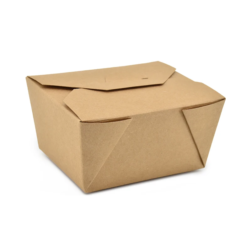 Disposable Food Container Biodegradable Food Packaging Boxes Takeway Food Box Brown Kraft Paper Lunch Box